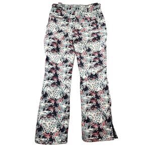Descente Norah Ski Snowboard Pants Womens 10 Floral Blue Pink 34x31